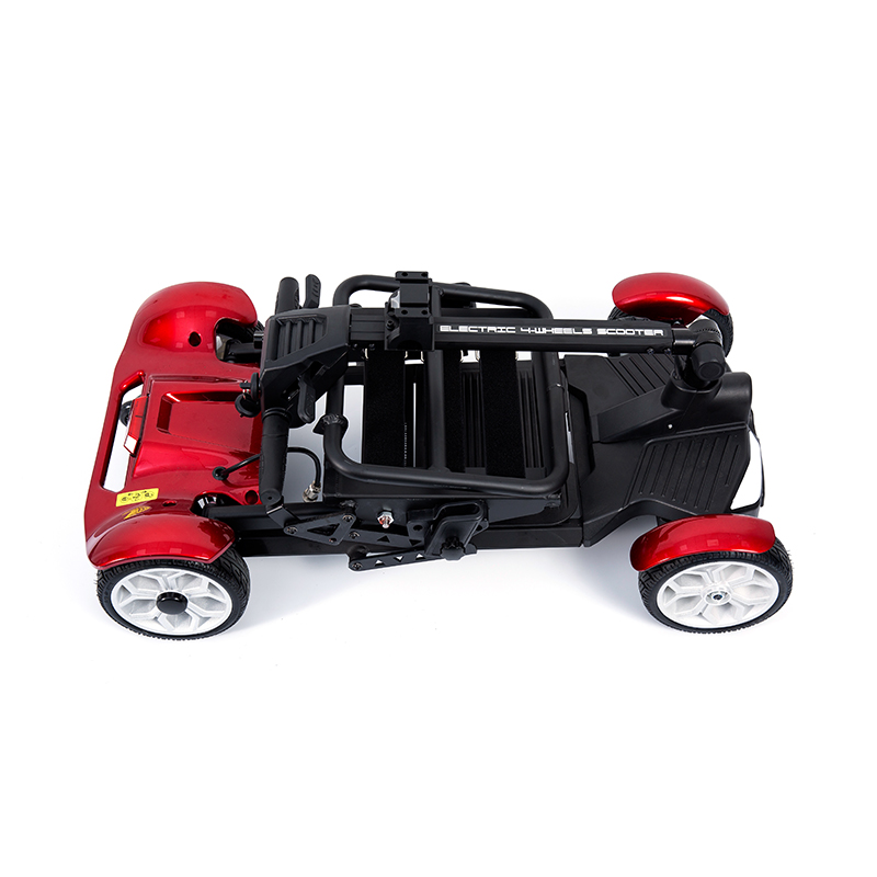 YL-211 4kolová turistická elektrická koloběžka pro seniory s LED světlometem, košík