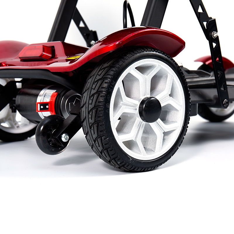 YL-211 4kolová turistická elektrická koloběžka pro seniory s LED světlometem, košík