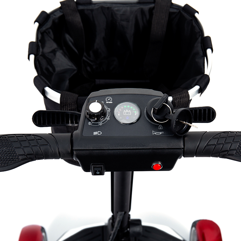 YL-211 4kolová turistická elektrická koloběžka pro seniory s LED světlometem, košík